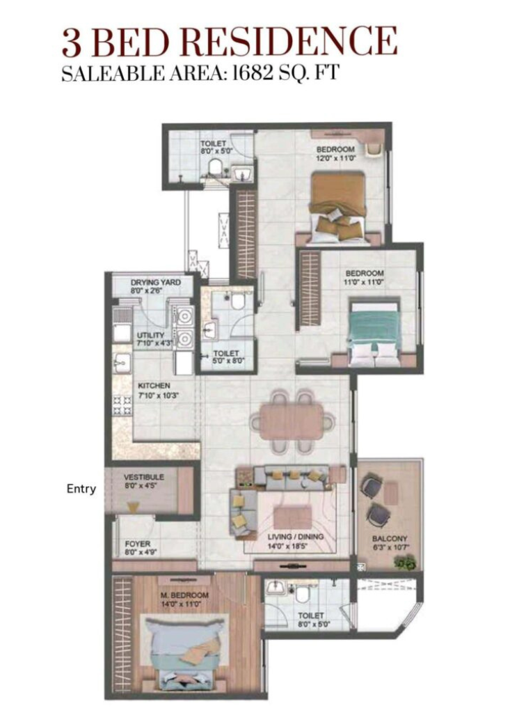 3 BHK Plan